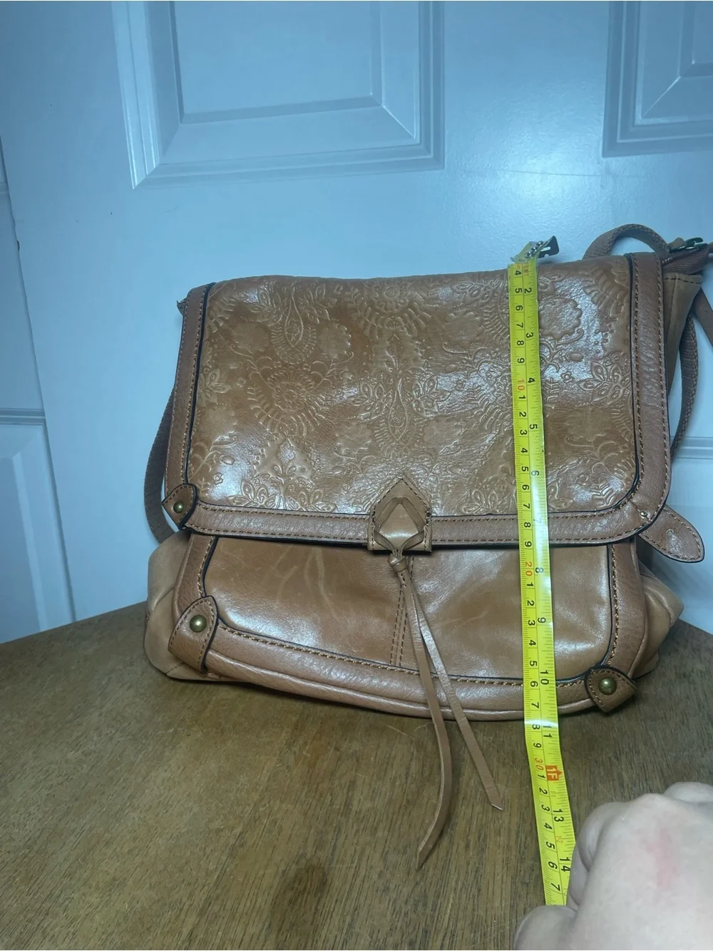 The Sak Leather Backpack Purse Brown Embossed Convertible Crossbody Boho
